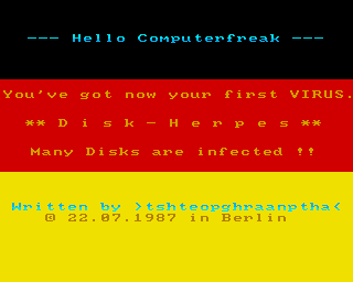 Screenshot of DiskHerpes Bootblock virus