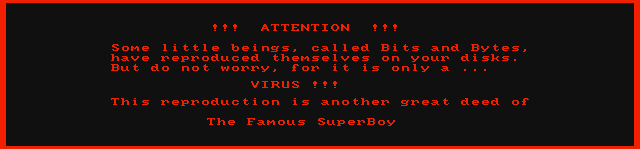Screenshot of SuperBoy virus